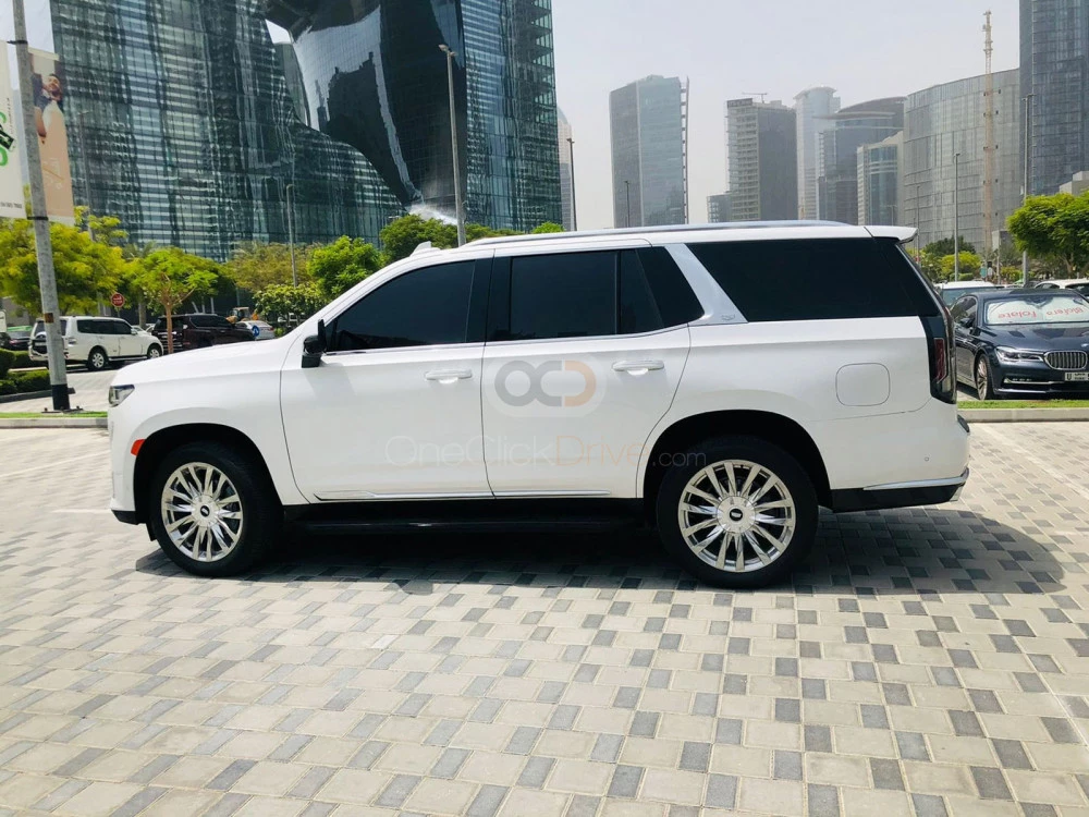 White Cadillac Escalade 2021 for rent in Ras Al Khaimah 2